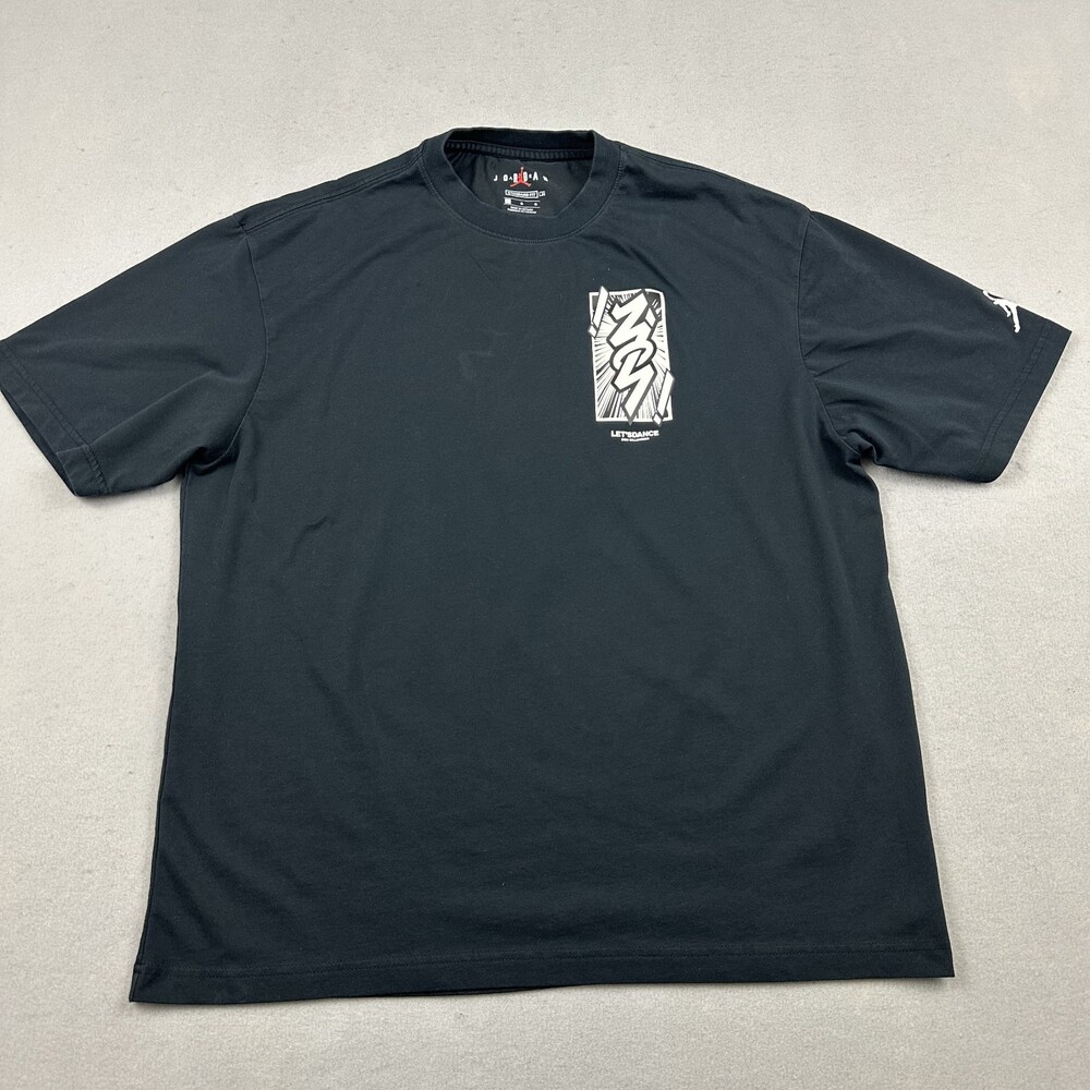 Jordan Zion Williamson Shirt Men Large Black Let's Dance  Dri-Fit Graphic Tee *